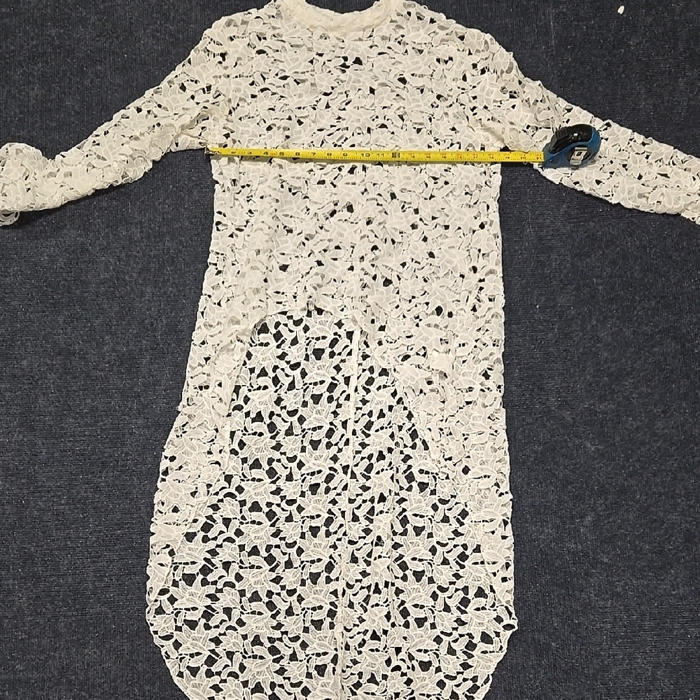 Elegant White Lace Shirt Dress